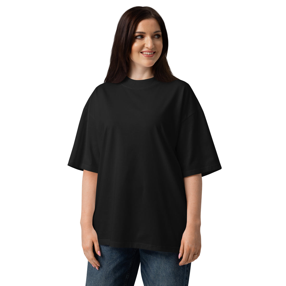 Unisex organic oversized high neck t-shirt