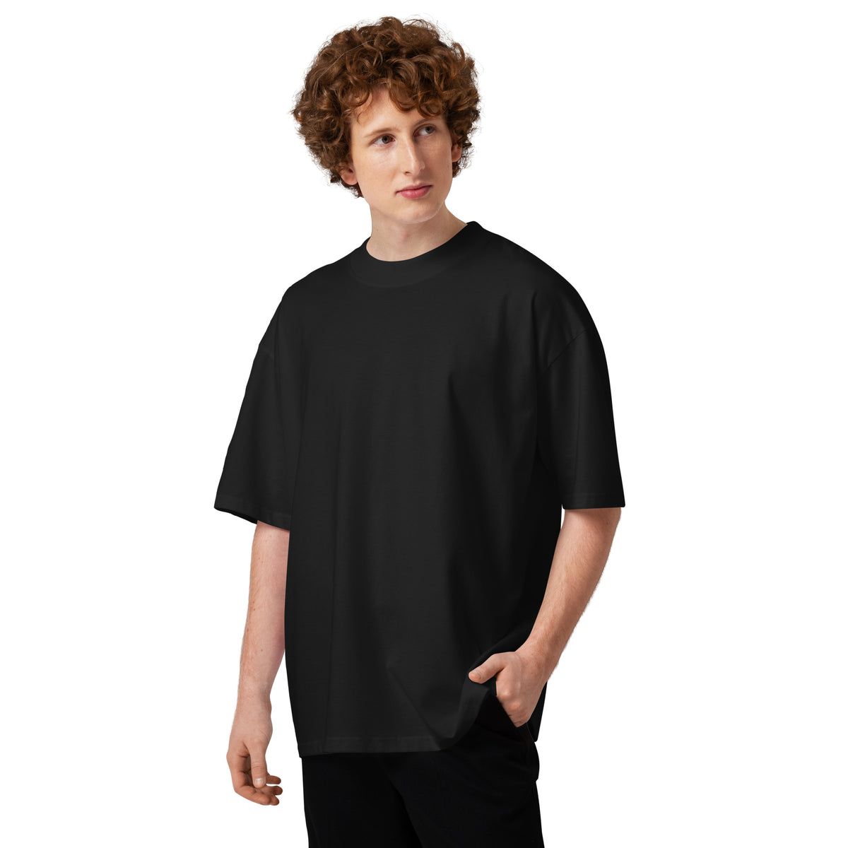 Unisex organic oversized high neck t-shirt